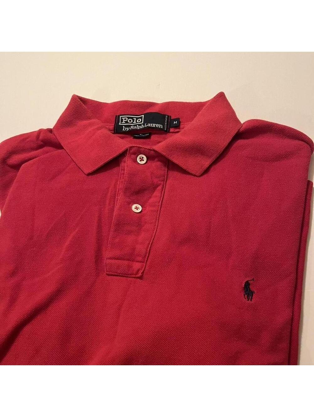 Ralph Lauren Polo T Shirt Red with Pony Sized Medium